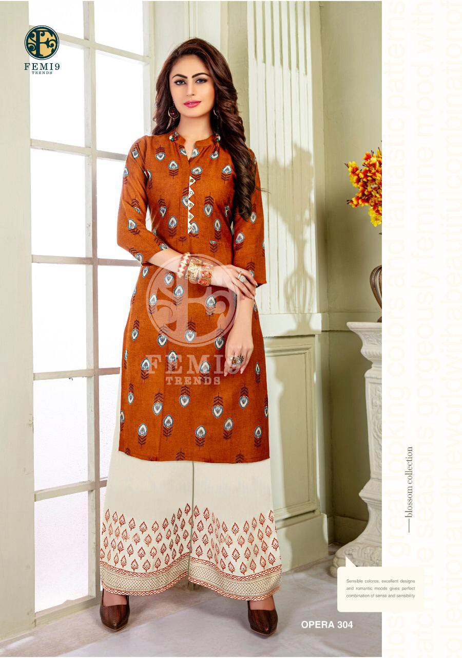 Opera Vol-3 Femi9Trends Rayon Interlock Palazzo Kurti Opera Vol-3 Femi9Trends Rayon Interlock Palazzo Kurti